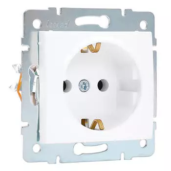 розетка 1 пост LEZARD Karina с/з б/ш 16А белая