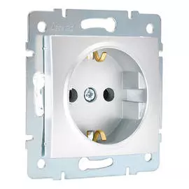 розетка 1 пост LEZARD Karina с/з б/ш 16А матовое серебро