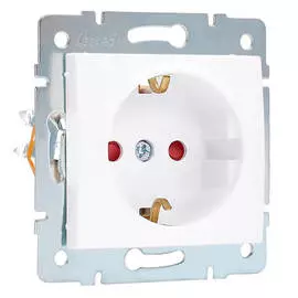 розетка 1 пост LEZARD Karina с/з с/ш 16А с защитой от детей белая