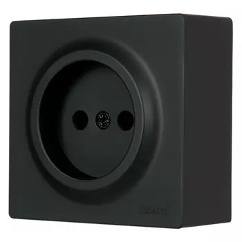 розетка 1 пост LEZARD Leto ПБТ б/з чёрный бархат