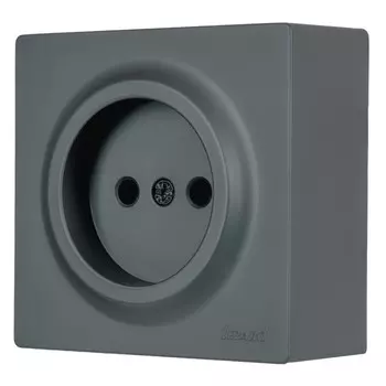 розетка 1 пост LEZARD Leto ПБТ б/з графит
