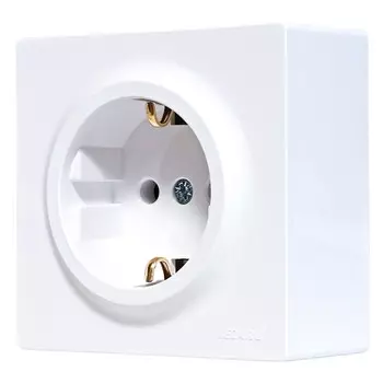 розетка 1 пост LEZARD Leto с/з белый