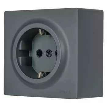 розетка 1 пост LEZARD Leto с/з графит