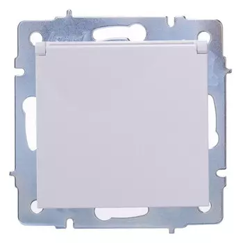 розетка 1 пост LEZARD Vesna с/з ПБТ с крышкой белый