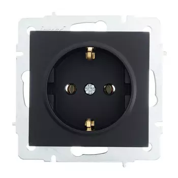 розетка 1 пост LEZARD Vesna с/з ПБТ чёрный бархат