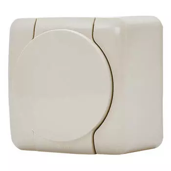 розетка 1 пост LEZARD Viola с/з б/ш 16А с крышкой кремовый