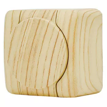 розетка 1 пост LEZARD Viola с/з б/ш 16А с крышкой белёный дуб