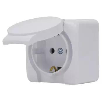 розетка 1 пост LEZARD Viola с/з б/ш 16А с крышкой белый