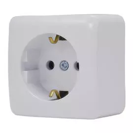 розетка 1 пост LEZARD Viola с/з б/ш 16А белый