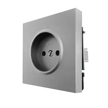 розетка 1 пост LEZARD Zima б/з ПБТ серый матовый