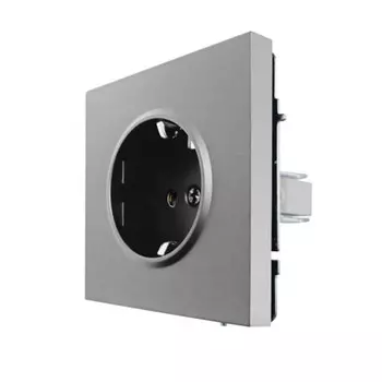 розетка 1 пост LEZARD Zima с/з ПБТ серый матовый