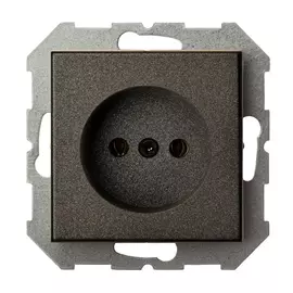 розетка 1 пост LIREGUS Epsilon без заземления, черный