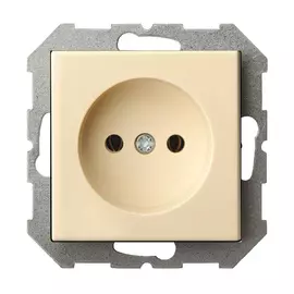 розетка 1 пост LIREGUS Epsilon без заземления, кремовый
