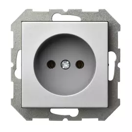 розетка 1 пост LIREGUS Epsilon без заземления, серебро