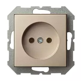 розетка 1 пост LIREGUS Epsilon без заземления, шампань