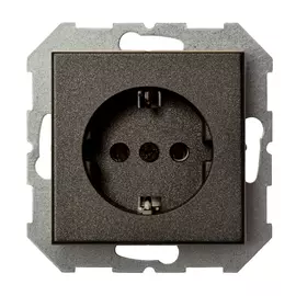 розетка 1 пост LIREGUS Epsilon c заземлением, черный