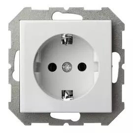 розетка 1 пост LIREGUS Epsilon с заземлением, белый