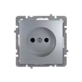 розетка 1 пост NILSON Touran без заземления, серебро
