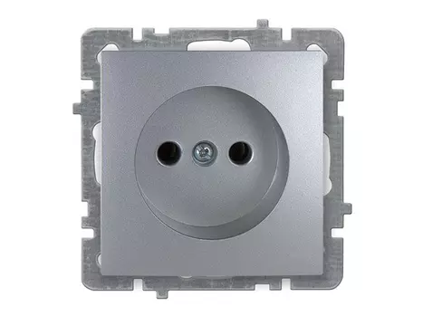 розетка 1 пост NILSON Touran без заземления, серебро