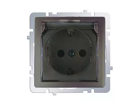 розетка 1 пост NILSON Touran с заземлением с/к антрацит