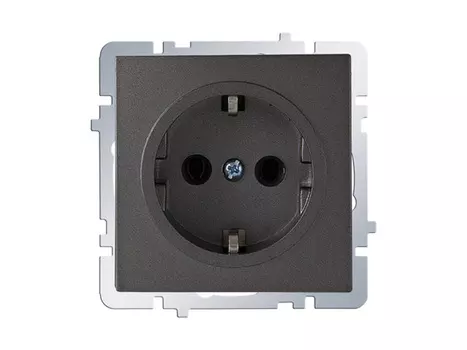 розетка 1 пост NILSON Touran с заземлением антрацит