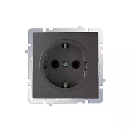 розетка 1 пост NILSON Touran с заземлением, антрацит