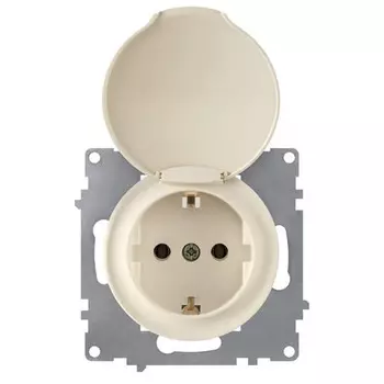 розетка 1 пост ONEKEYELECTRO Florence с крышкой с/з бежевый