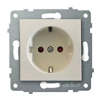 розетка 1 пост OVIVO Loft с заземлением с защитой от детей крем