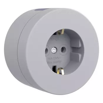 розетка 1 пост OVIVO X-One с заземлением IP54 серый