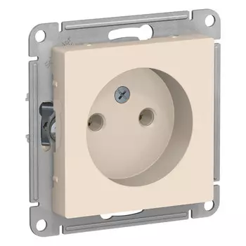 розетка 1 пост SCHNEIDER ELECTRIC Atlas Design б/з бежевый