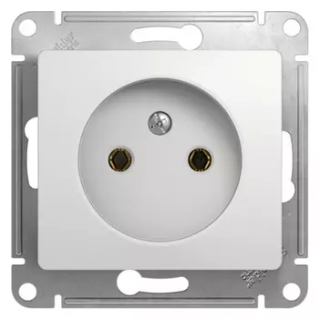розетка 1 пост SCHNEIDER ELECTRIC Glossa б/з белый