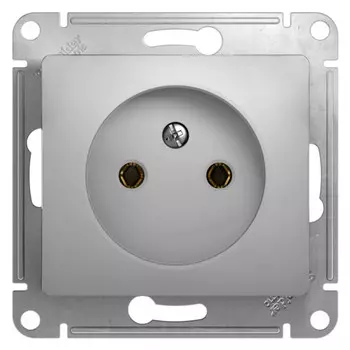 розетка 1 пост SCHNEIDER ELECTRIC Glossa б/з алюминий
