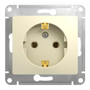 розетка 1 пост SCHNEIDER ELECTRIC Glossa с/з бежевый