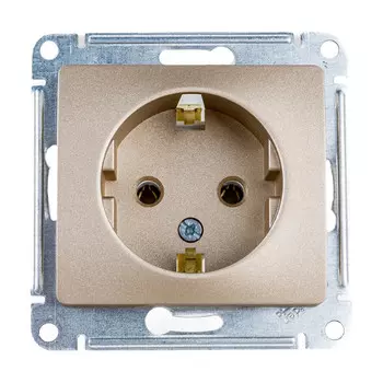 розетка 1 пост SCHNEIDER ELECTRIC Glossa с заземлением титан
