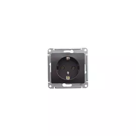 розетка 1 пост SCHNEIDER ELECTRIC Glossa с заземлением, шоколад