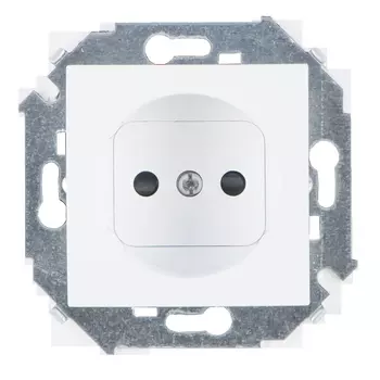розетка 1 пост SIMON серия 15 без заземления белый