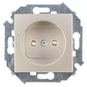 розетка 1 пост SIMON серия 15 без заземления шампань