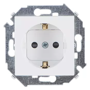 розетка 1 пост SIMON серия 15 с заземлением белый