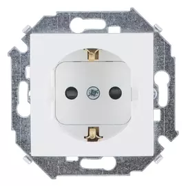 розетка 1 пост SIMON, серия 15 с заземлением, белый
