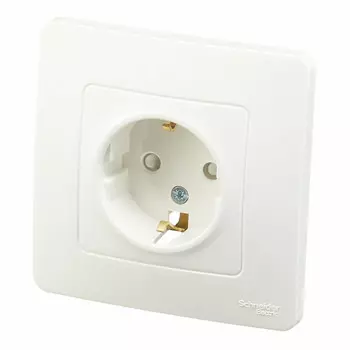 розетка 1 пост SYSTEME ELECTRIC Blanca с/з с/ш 16А 250В молочный