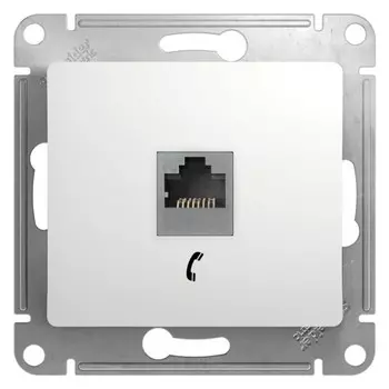 розетка 1 пост телефонная RJ11 SCHNEIDER ELECTRIC Glossa белый