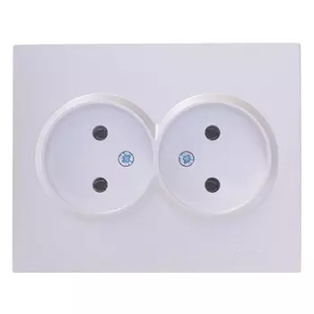 розетка 2 пост LEZARD Vesna б/з ПБТ жемчужно-белый перламутр