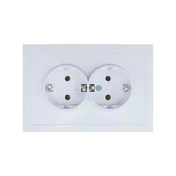 розетка 2 пост LEZARD Zima c/з ПБТ белая