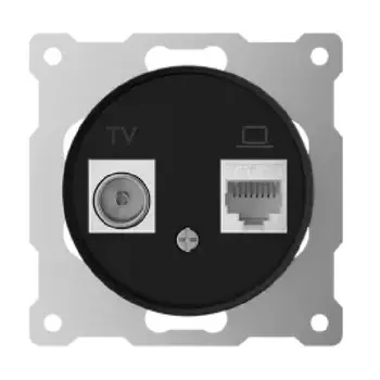 розетка 2 поста антенна/компьютер TV/RJ45 кат.5e ONEKEYELECTRO Florence черный