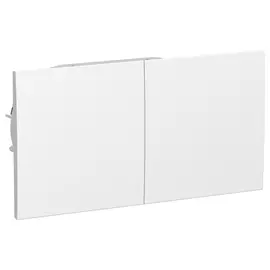 розетка 2 поста Atlas Design с заземлением, с защитной шторкой, сдвижная крышка в сборе, белый