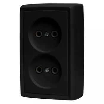 розетка 2 поста DRESDEN 16А б/з черный