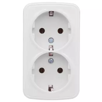 розетка 2 поста EKF Минск, 16А с заземлением, белый
