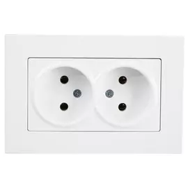 розетка 2 поста GUNSAN Eqona без заземления, белый