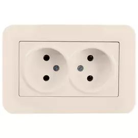 розетка 2 поста GUNSAN Eqona без заземления крем