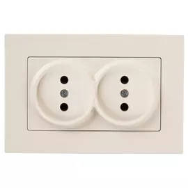 розетка 2 поста GUNSAN Eqona без заземления, кремовый